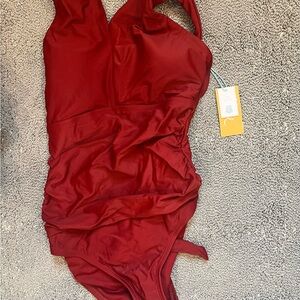 Kona Sol One Piece Swimsuit in Red